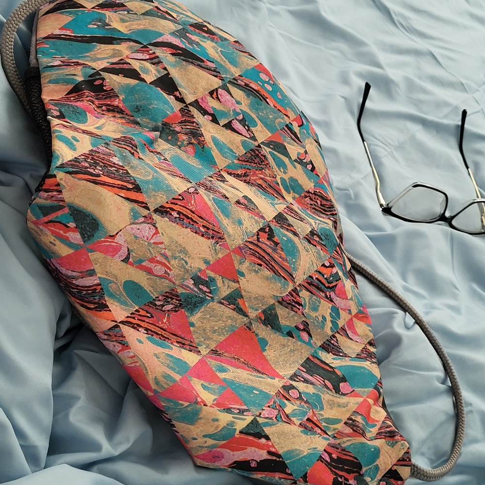 Adidas Gray And Multicolor Drawstring Backpack - image 2